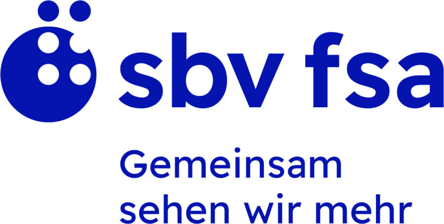 Logo Associaziun svizra dals tschorvs e dals impedids da vesida SBV